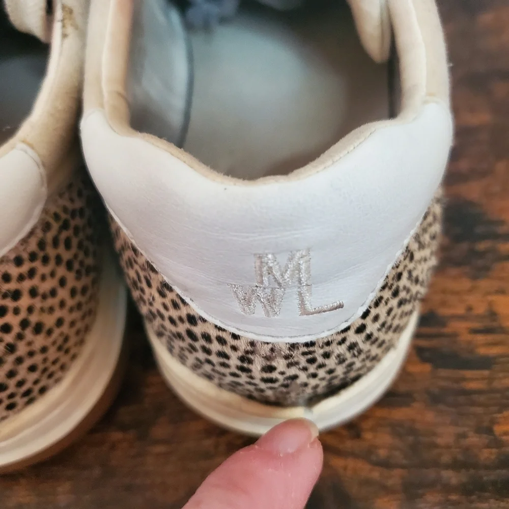 Madewell Court Sneakers Spotted Calf Hair Size 8 Sand Beige